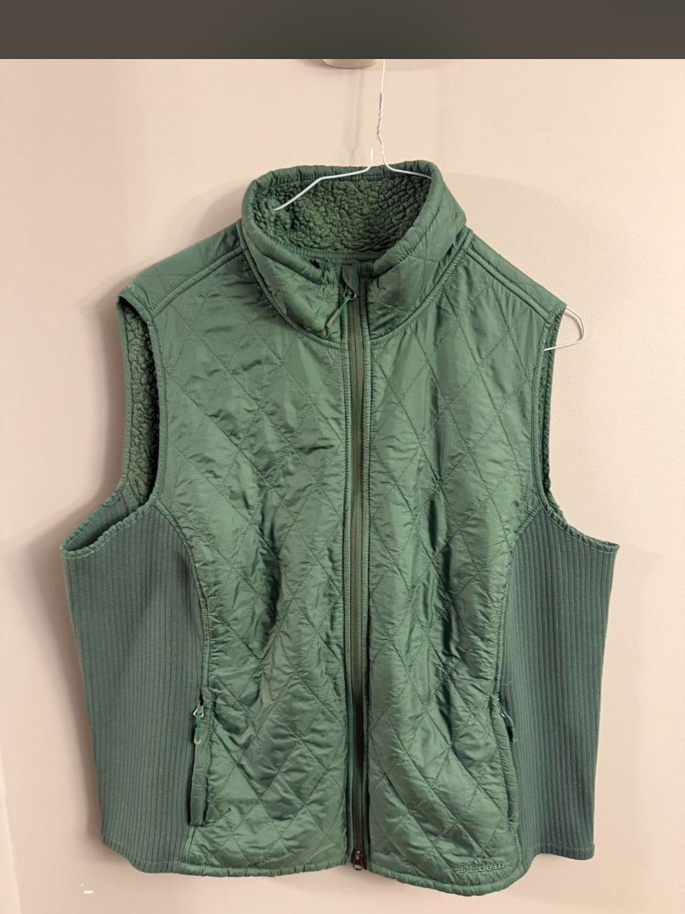 L.L.Bean Women’s Fleece-Lined Fitness Vest Green Plus Size 2X